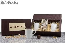 Geschenkset Schokolade und Tassen - Schokosticks im Duett