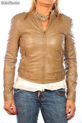 Giacca in pelle Gerome Anna beige