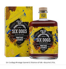Gin Six Dogs Pinotage Stained 0,70