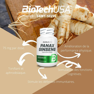 Ginseng Panax par BioTechUSA 60gélules