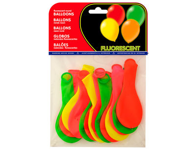 Globo 100% latex biodegradable fluorescente bolsa de 15 unidades colores - Foto 2