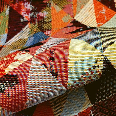 Gobelin misto cotone disegno geometrico rombi multicolore
