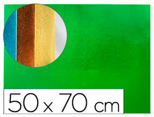 Goma eva liderpapel 50X70 cm espesor 2 mm metalizada verde
