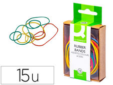 Gomillas elasticas colores q-connect caja de 15 gr