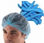Gorro azul desechable sanitarios enfermería- caja 40 bolsas x 100 gorros - 1