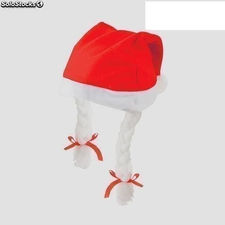 Gorro noel con trenzas