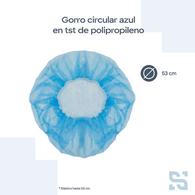 Gorro polipropileno circular blanco, 55cm, caja de 2000 unidades. - Foto 2