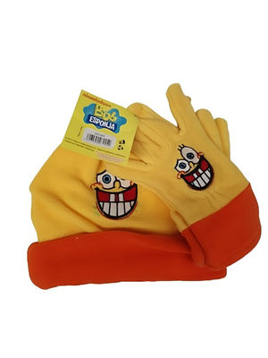 Gorro y guantes, bob esponja amarillo