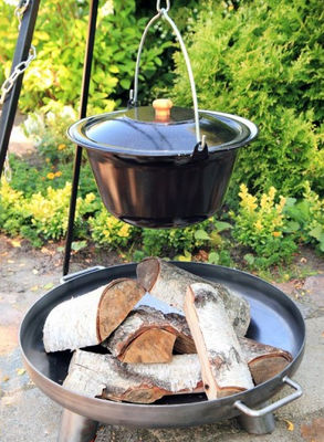 Goulasch pot émaillé avec couvercle + brasero bali, 10l goulasch - 60cm brasero - Photo 2