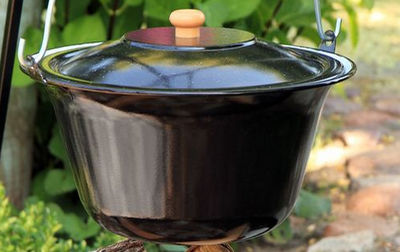 Goulasch pot émaillé avec couvercle + brasero bali, 14l goulasch- 70cm brasero - Photo 5