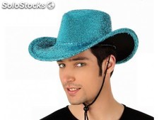 Gr. Sombrero de cowboy azul brillante
