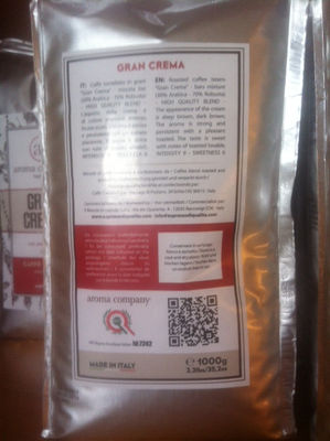 Grains de café Gran Crema -1000g.- 30% Ara 70% Rob - Mélange de haute qualité - Photo 2