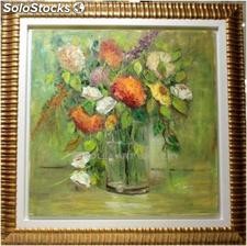 Gran jarron | Pinturas de flores en óleo sobre lienzo
