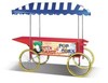 Grand chariot de transport/exposition avec auvent pour machines à pop-corn