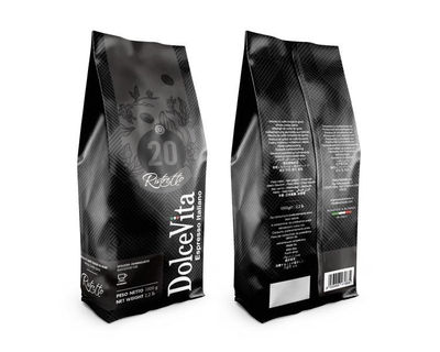 Granos de café italiano DolceVita, 20% arabica 80% robusta.