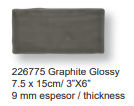 Graphite glossy 7.5X15
