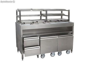 Griglia/barbecue professionale in acciaio inox in stile robata