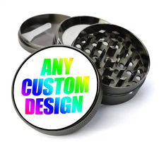 Grinder Molinillo marca personalizada zinc 63mm 4 partes logo impreso en UV