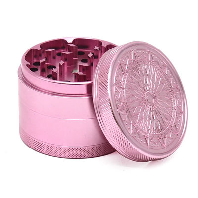 Grinder Molinillo marca personalizada zinc 63mm 4 partes relieve de logo fundido - Foto 2