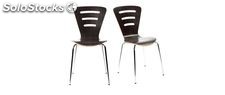Gruppo di 2 sedie design in legno nero LENA