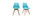 Gruppo di 2 sedie design piede legno seduta blu PAULINE - 1