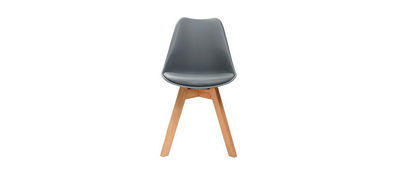 Gruppo di 2 sedie design piede legno seduta grigia PAULINE - Foto 2