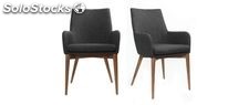 Gruppo di 2 sedie design poliestere grigio antracite SHANA