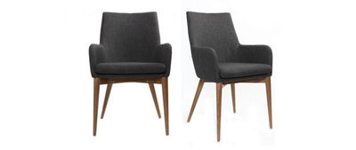 Gruppo di 2 sedie design poliestere grigio antracite SHANA