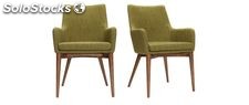 Gruppo di 2 sedie design poliestere verde SHANA
