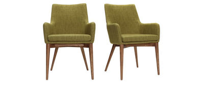 Gruppo di 2 sedie design poliestere verde SHANA