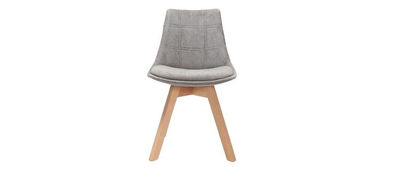 Gruppo di 2 sedie design scandinave legno e tessuto grigio scuro MATILDE - Foto 2