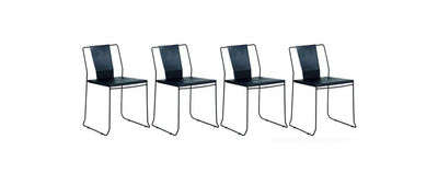 Gruppo di 4 sedie da giardino design metallo nero TENERIFE