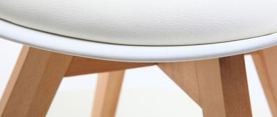 Gruppo di 4 sedie design piede legno seduta bianca PAULINE - Foto 2