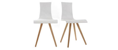Gruppo di due sedie in legno seduta bianca - BALTIK
