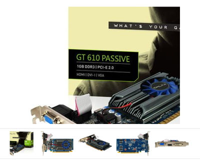 Gt 610 low profile 1GB DDR3 64 bit 1000MHZ 810MHZ 48 cudas dvi hdmi vga