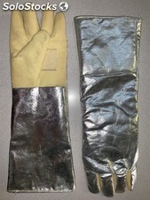 Guante largo de tela aluminizada con kevlar
