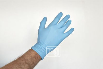 Guante latex boreas 5,5 color azul talla l 100 unds