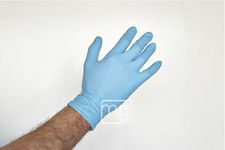Guante latex boreas 5,5 color azul talla m 100 unds