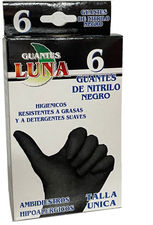 Guante nitrilo negro sin polvo caja 180 estuches de 6 uds