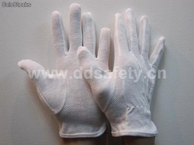 Guantes de algodón blanco con puntos pequeños de pvc dch112