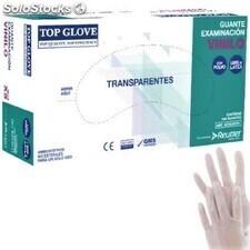 Guantes De Vinilo Top Glove Talla S,M y L Transparente