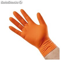 Guantes nitrilo diamantado naranja talla m paquete 100 uds