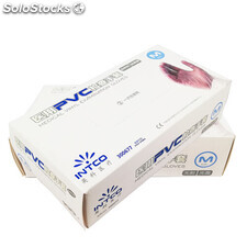 Guantes resistentes y elásticos INTC VINILO reforzados con PVC. Pack de 50 cajas