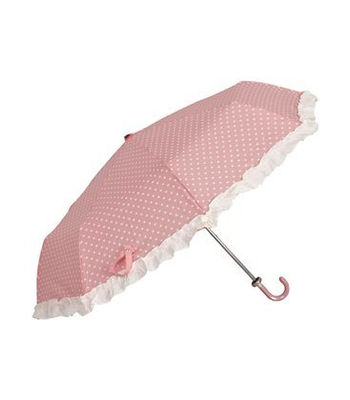 guarda-chuvas de rosa com bolinhas.