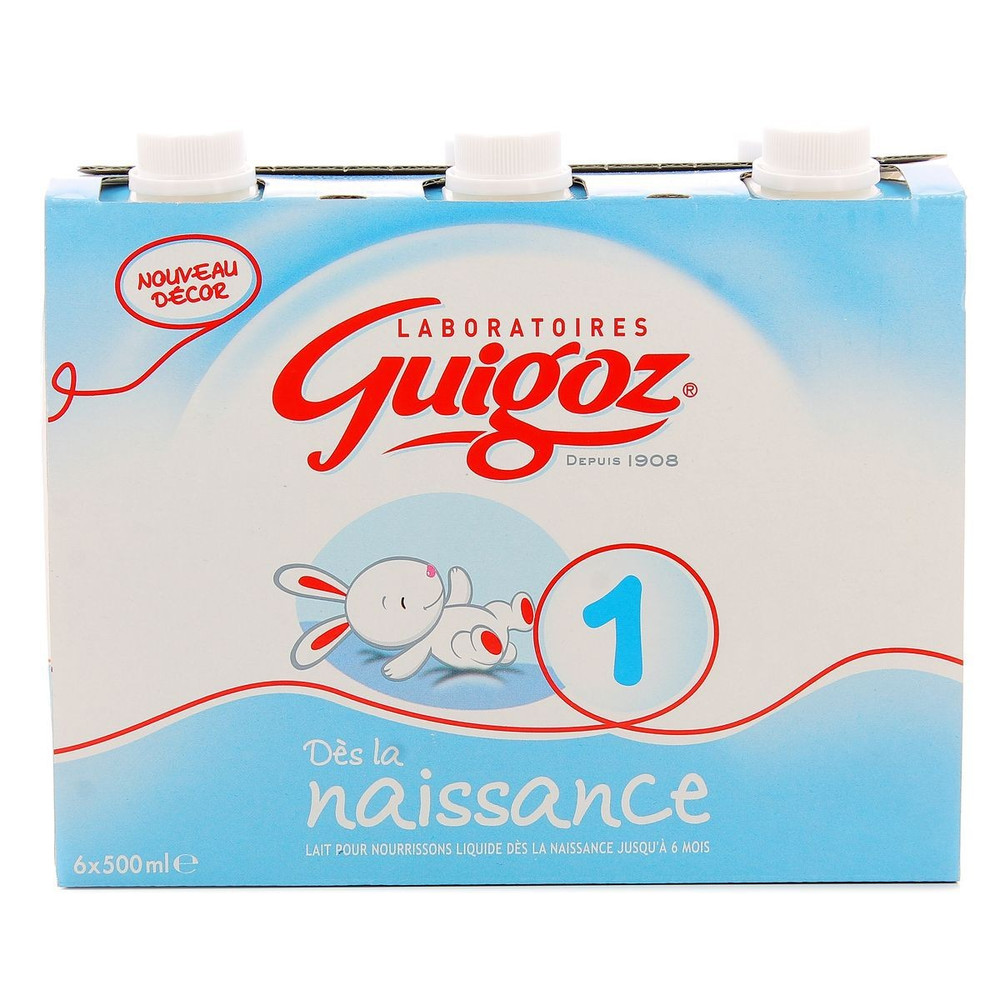 Guigoz Lait Bebe Liquide 1er Age Les 6 Briques De 500 Ml