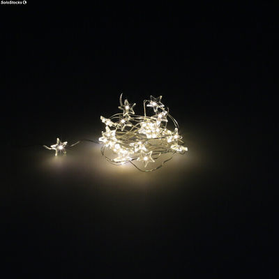 Guirnalda Luces Navidad Estrellas 20 Leds Color Blanco Calido.Luz navidad