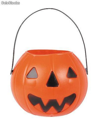 Halloween decorative pumpkin bucket made of hard plastic