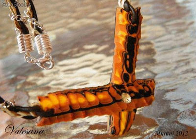 Halskette aus Murano Glas mit Swarovski Zircon Valesana