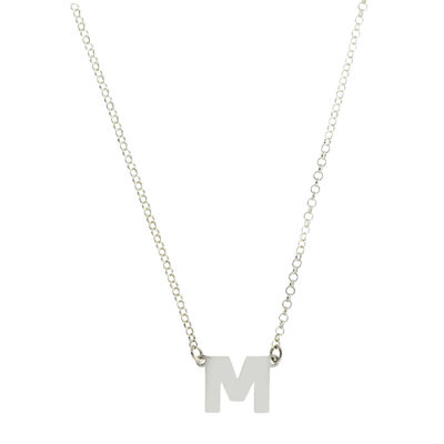 Halskette von 925 Sterlingsilber , mit schlussfixierung - modell Simple &quot;M&quot;
