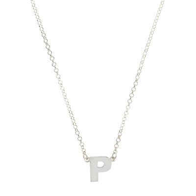 Halskette von 925 Sterlingsilber , mit schlussfixierung - modell Simple &quot;P&quot;